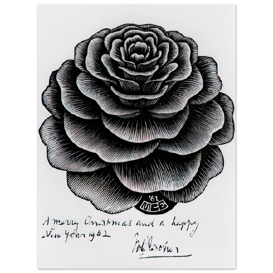 Merry Christmas Happy New Year by M.C. Escher – art poster, view 2
