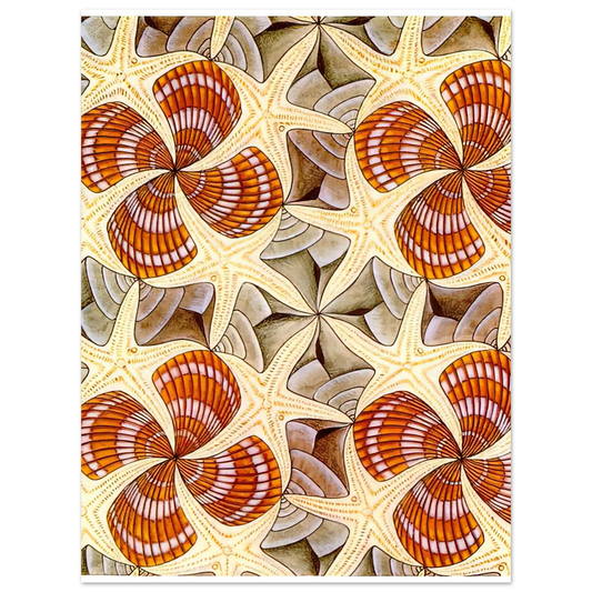 Shells And Starfish by M.C. Escher – art poster, view 2
