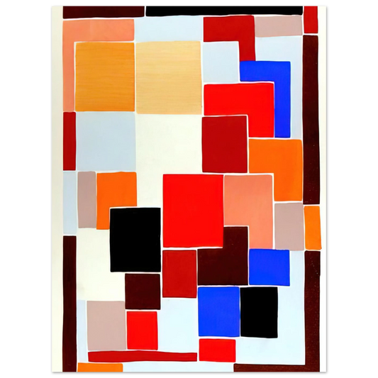 Design In The Style Of Mondrian Possibly For A Rug From Compositions Colours Ideas by Sonia Delaunay (1931) – art poster, view 2