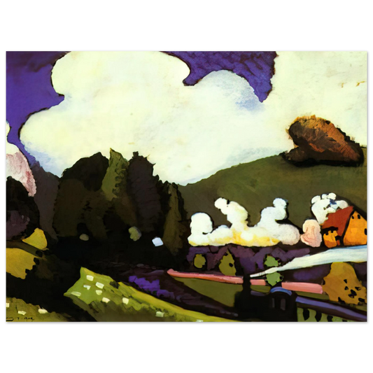 Landscape With A Steam Locomotive by Wassily Kandinsky (1909) – art poster, view 2