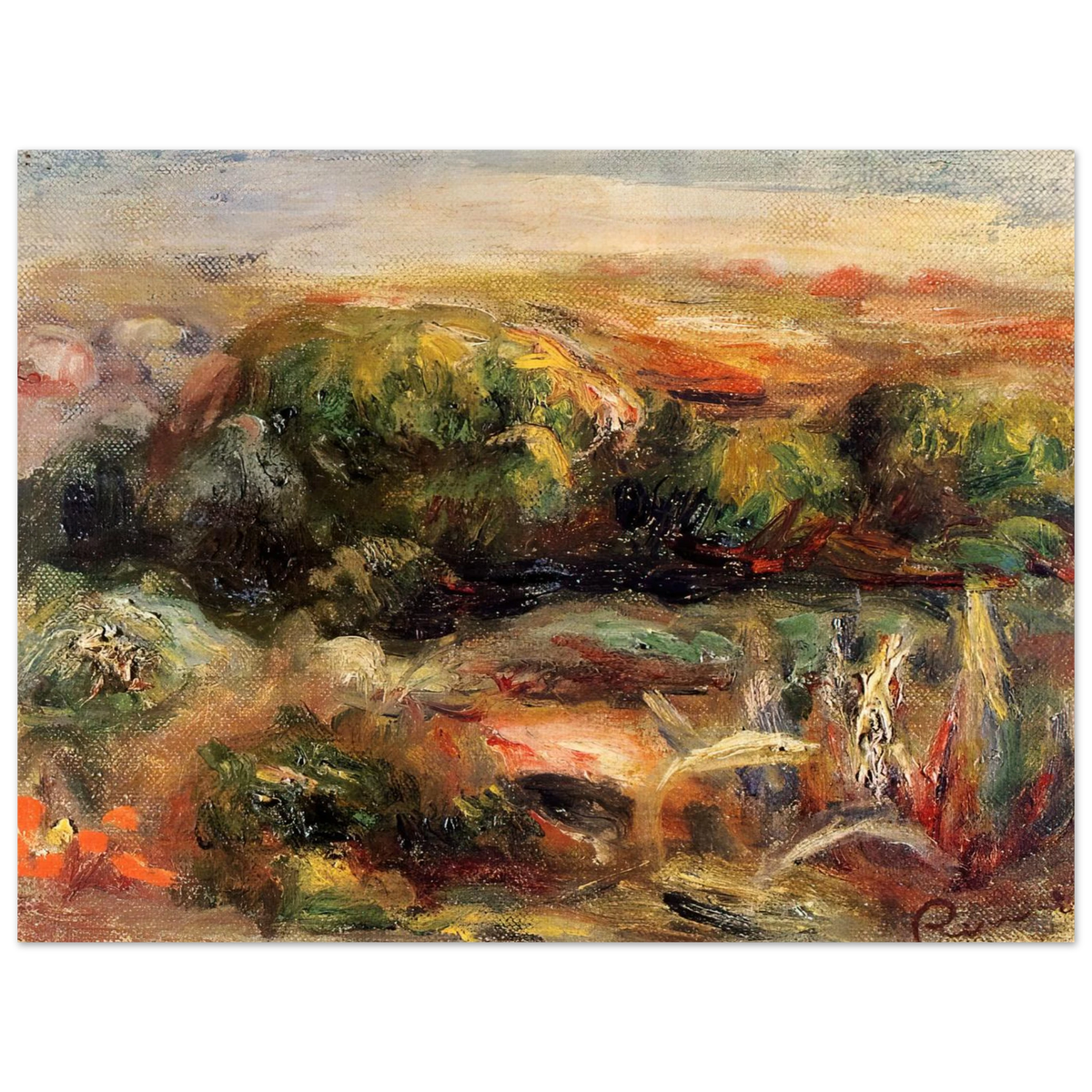 Landscape Near Cagnes by Pierre-Auguste Renoir – art poster