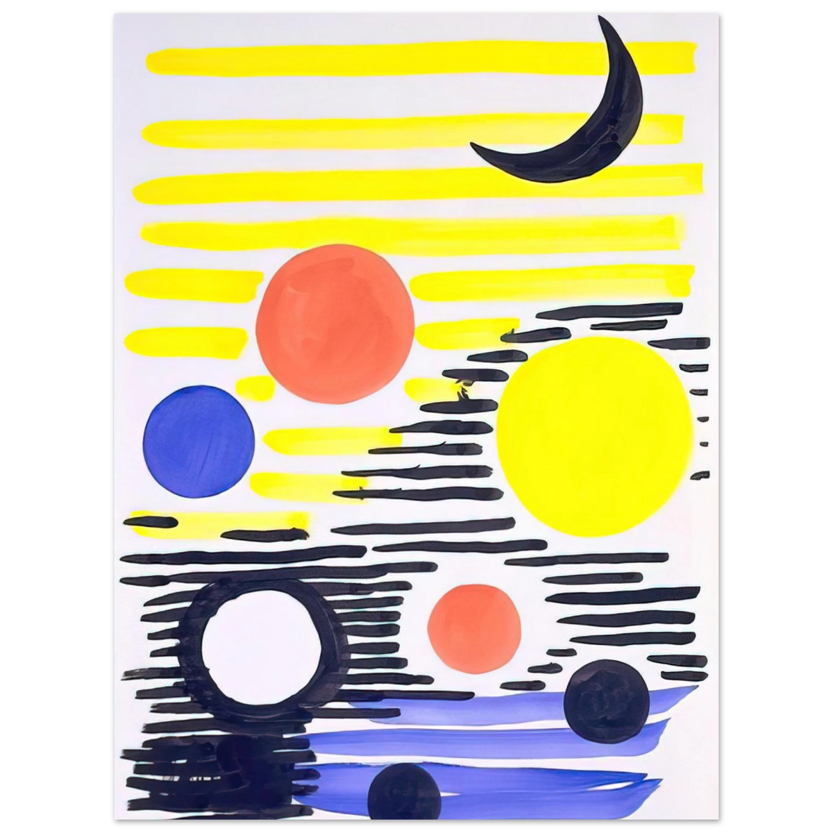 7 Circles Abstract by Alexander Calder (1966) – art poster