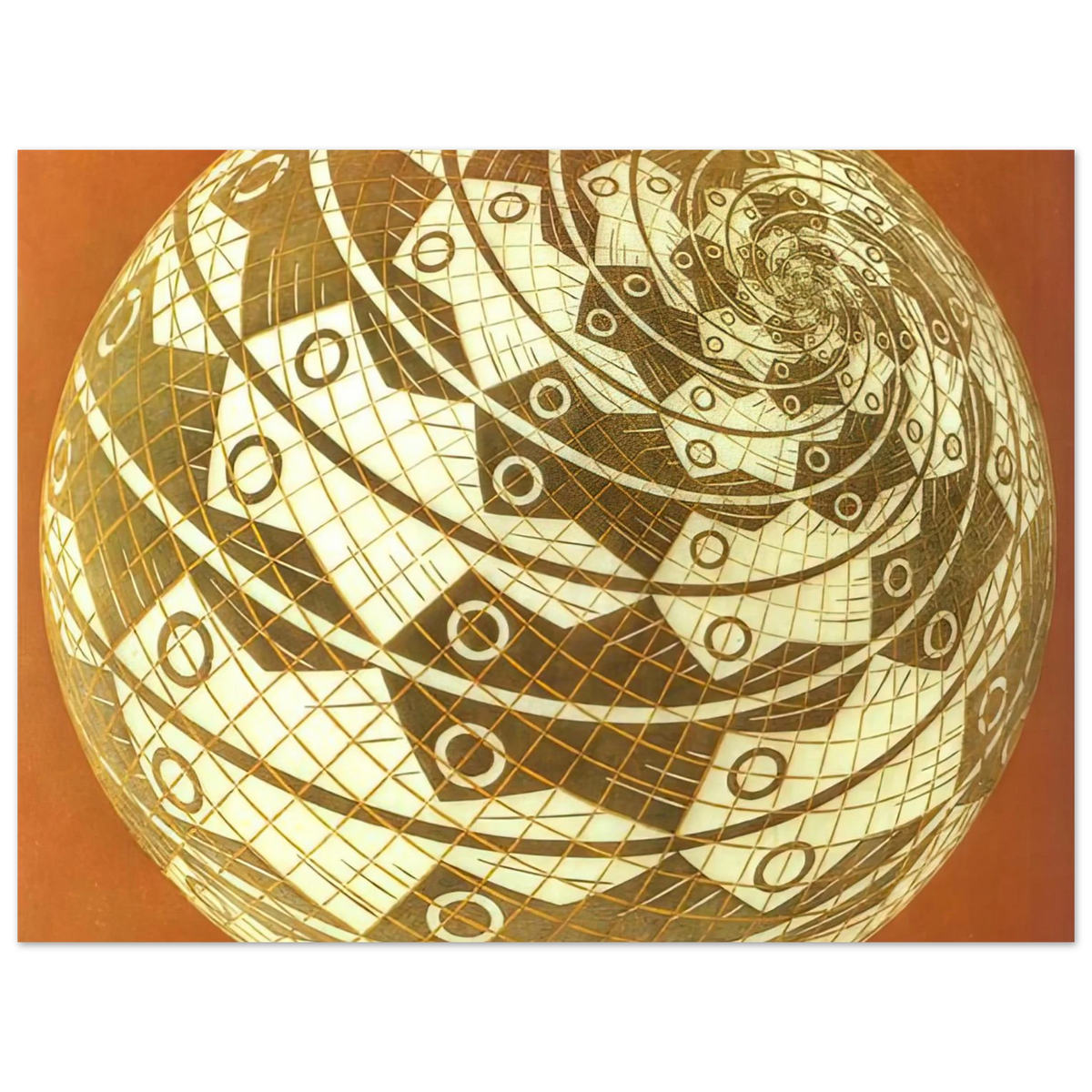 Sphere Surface With Fishes Colour by M.C. Escher – art poster