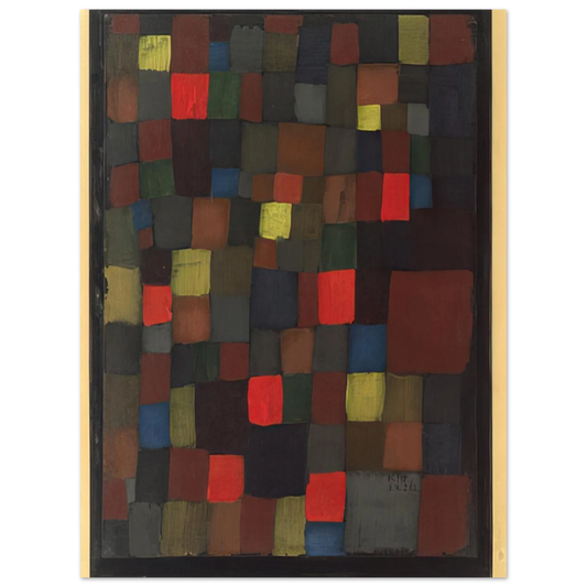 Abstract Colour Harmony In Squares With Vermillion Accents by Paul Klee (1924) – art poster, view 2