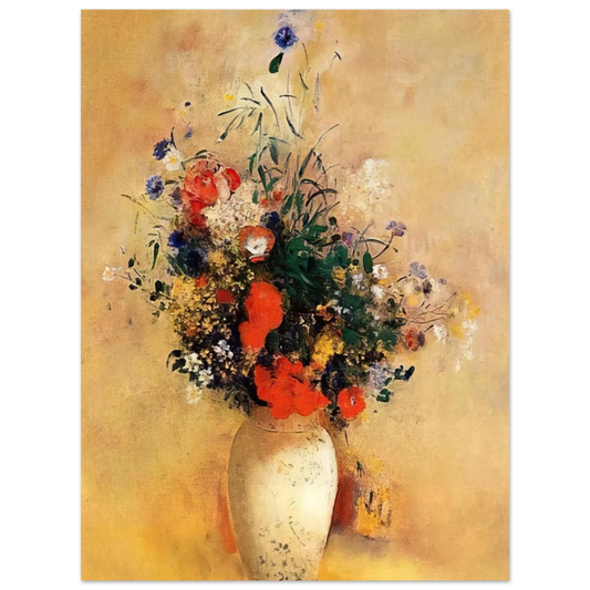 Flowers In A Blue Vase by Odilon Redon – art poster, view 2