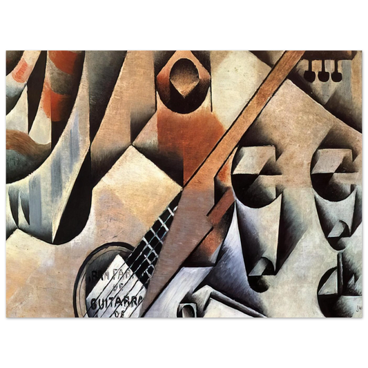 Guitar And Glasses Banjo And Glasses by Juan Gris (1912) – art poster, view 2