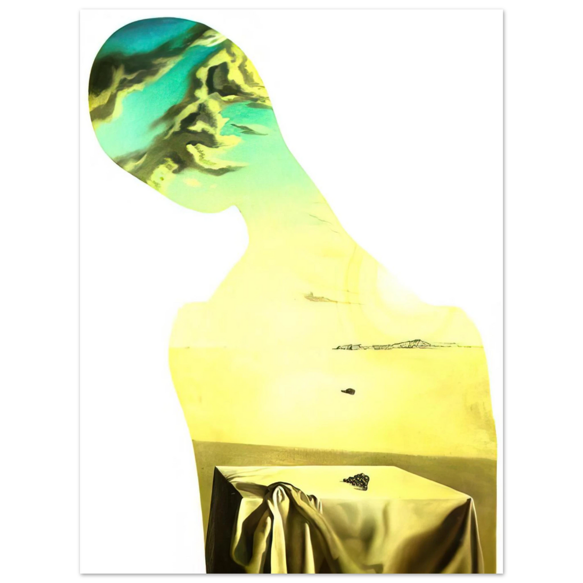 Couple With Clouds In Their Heads Woman by Salvador Dali – art poster