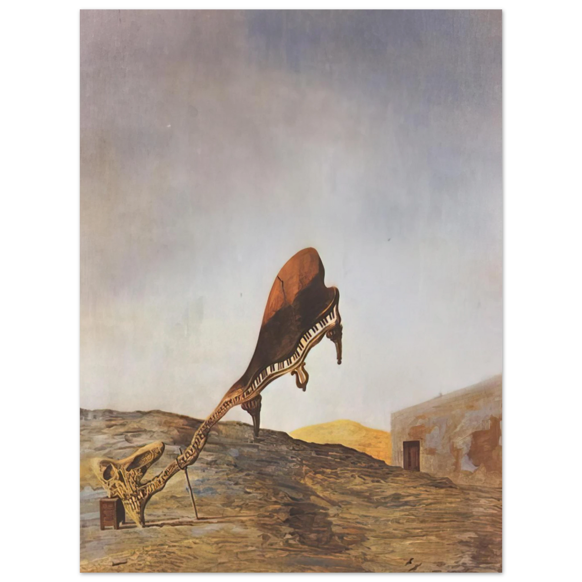 Skull With Its Lyric Appendage Leaning On A Bedside Table Which Should Have The Exact by Salvador Dali (1934) – art poster