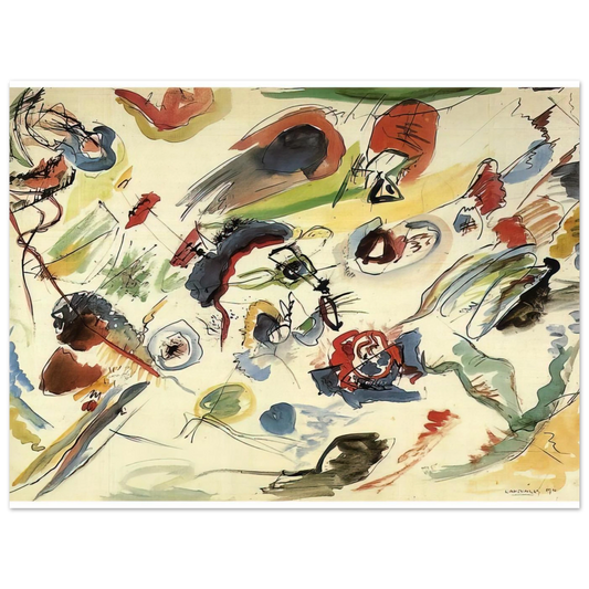 Untitled First Abstract Watercolor by Wassily Kandinsky (1910) – art poster, view 2