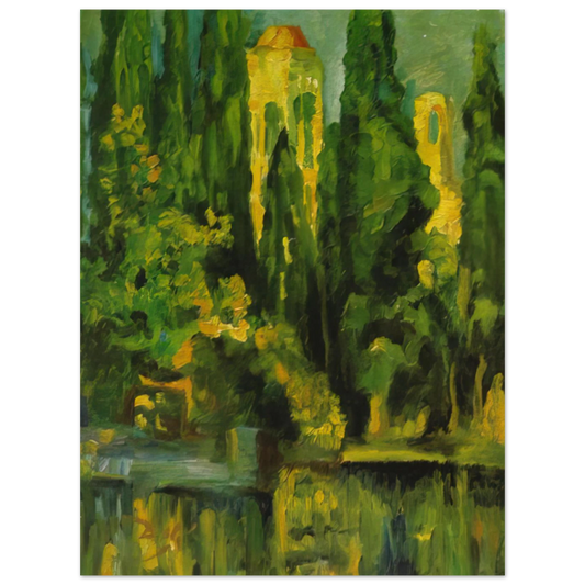 Vilabertrin Church Tower by Salvador Dali (1919) – art poster, view 2