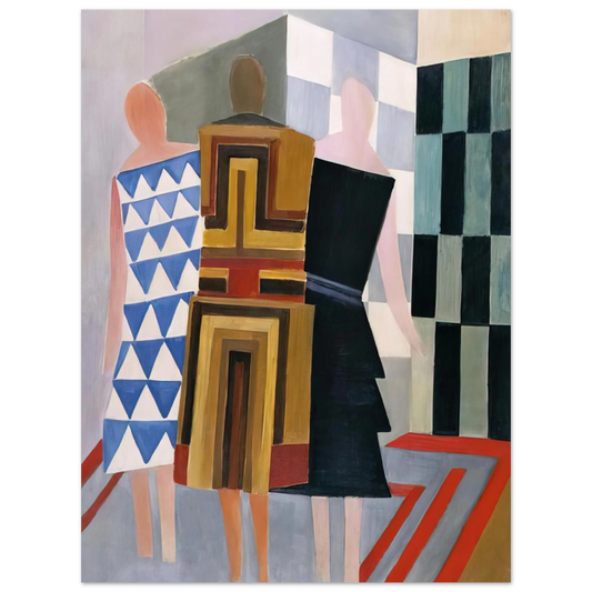 Simultaneous Dresses Three Women Forms Colours by Sonia Delaunay (1925) – art poster, view 2