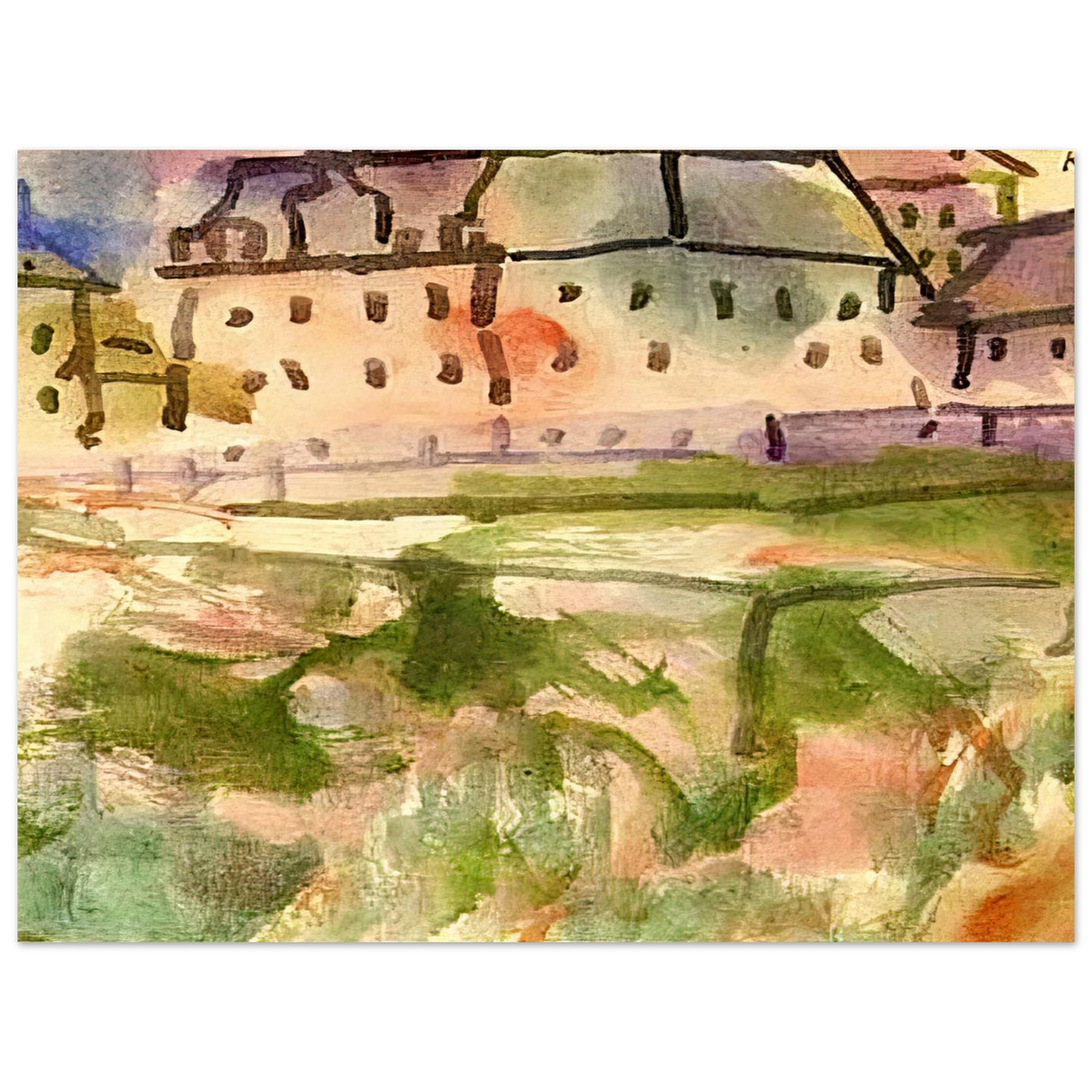 Houses Near The Gravel Pit by Paul Klee (1913) – art poster
