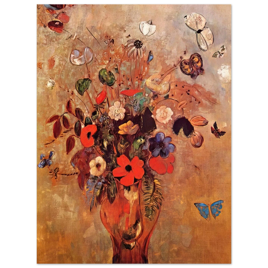 Vase With Flowers And Butterflies by Odilon Redon – art poster, view 2
