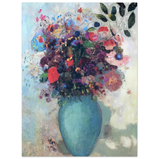 Flowers In A Turquoise Vase by Odilon Redon – art poster, view 2