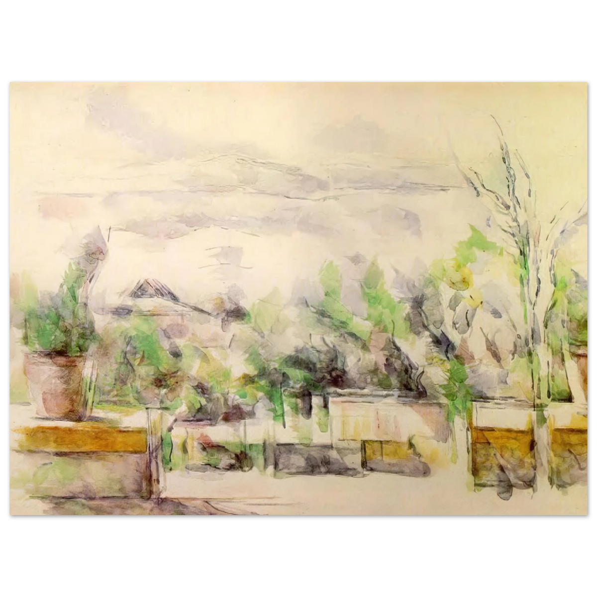 The Garden Terrace At Les Lauves by Paul Cézanne – art poster