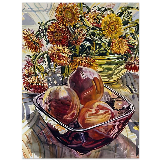 Peaches And Strawflowers by Janet Fish (1990) – art poster, view 2