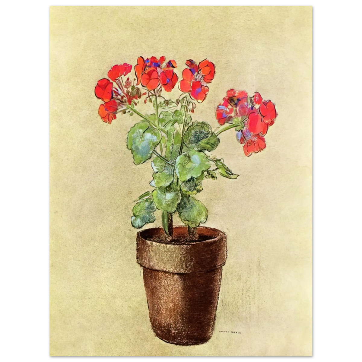 Geraniums by Odilon Redon (1902) – art poster