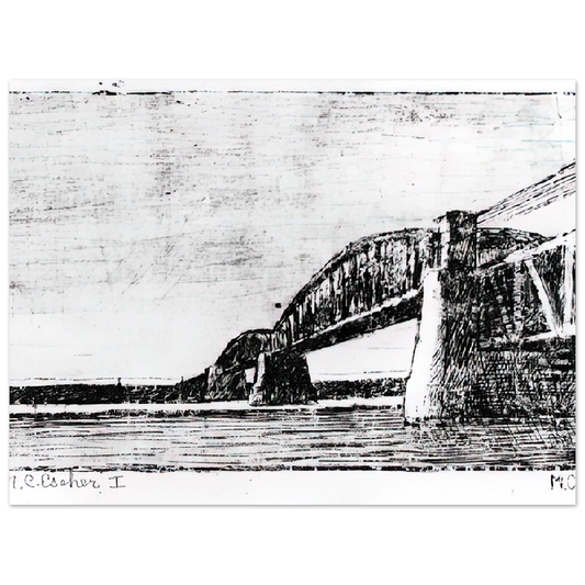 Railway Bridge Oosterbeek by M.C. Escher – art poster, view 2