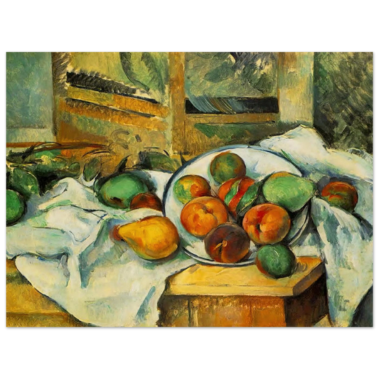 Table, Napkin And Fruit by Paul Cézanne – art poster, view 2