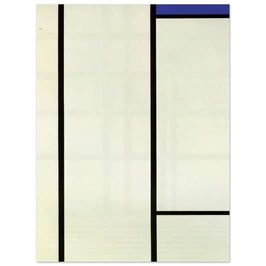Vertical Composition With Blue And White by Piet Mondrian – art poster, view 2
