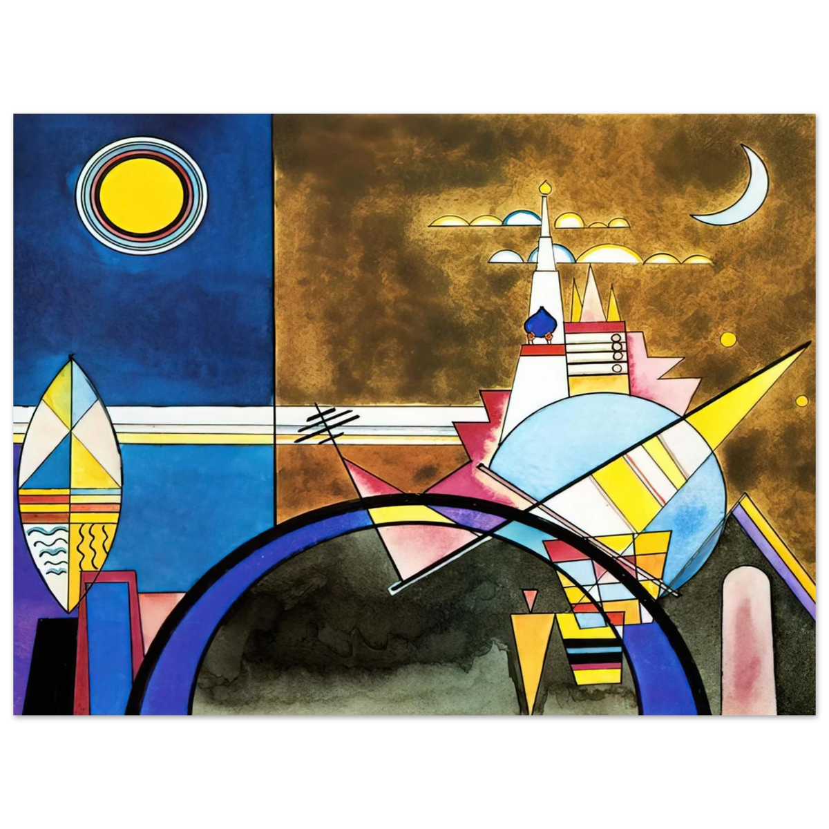 Picture Xvi The Great Gate Of Kiev Stage Set For Mussorgsky's Pictures At An Exhibition In by Wassily Kandinsky (1928) – art poster