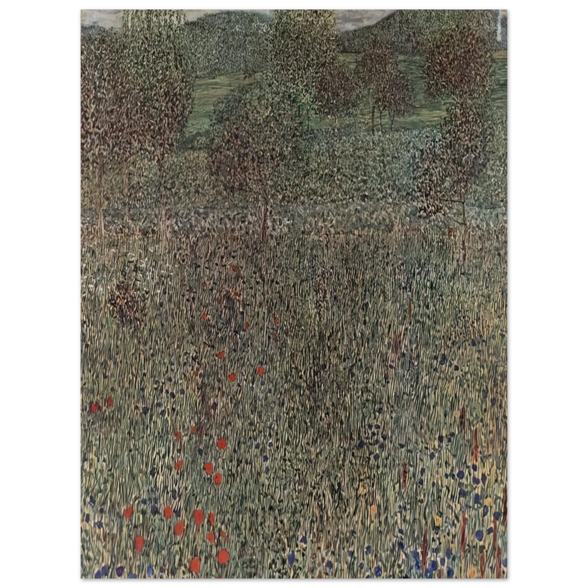 Blooming Field by Gustav Klimt – art poster