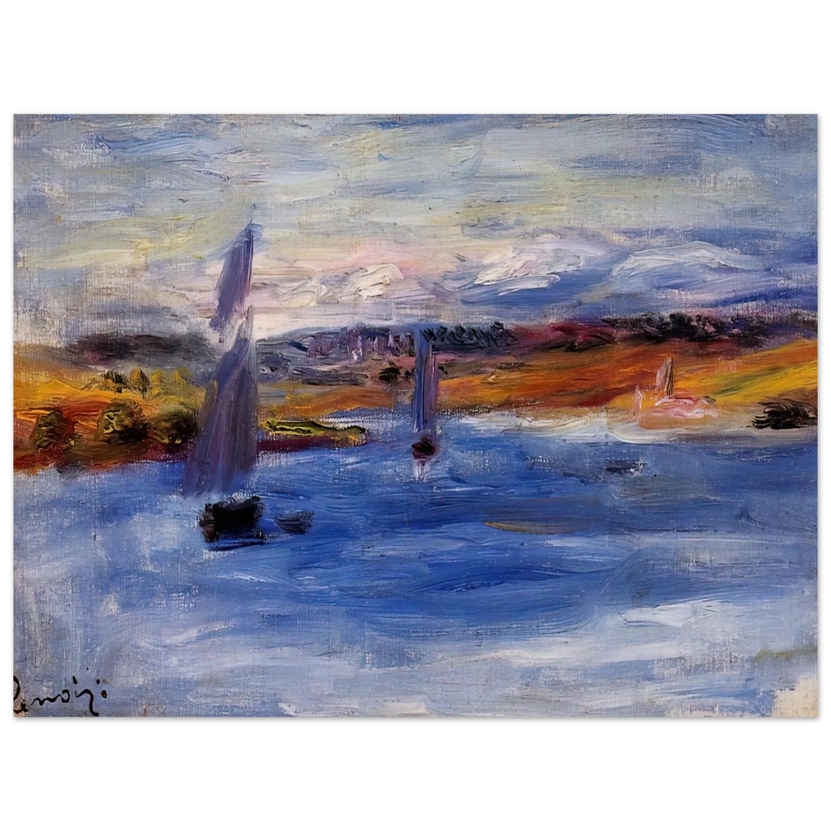 Sailboats by Pierre-Auguste Renoir – art poster