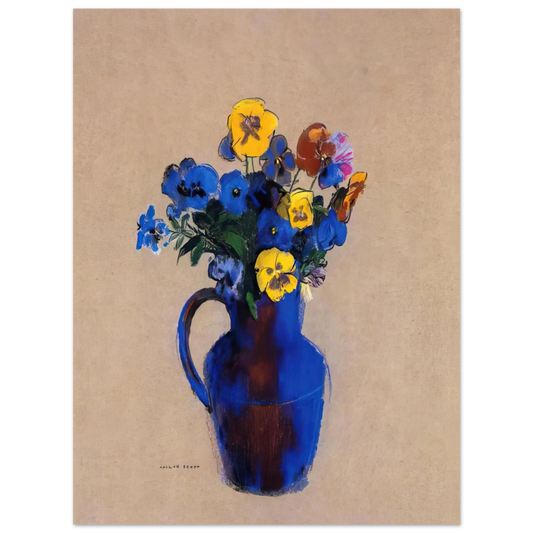Vase Of Flowers Pansies by Odilon Redon – art poster, view 2