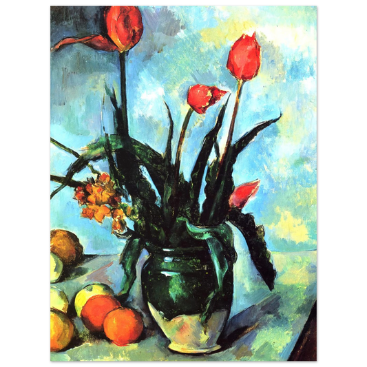Tulips In A Vase by Paul Cézanne – art poster, view 2
