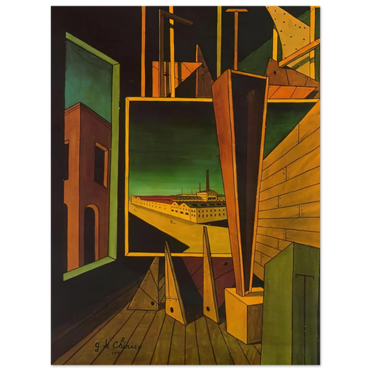Geometric Composition With Factory Landscape by Giorgio de Chirico (1917) – art poster, view 2