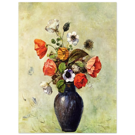 Anemones And Poppies In A Vase by Odilon Redon – art poster, view 2