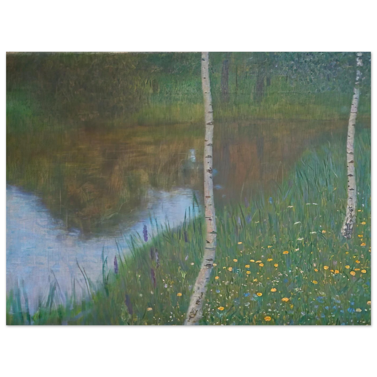 Lakeside With Birch Trees by Gustav Klimt (1901) – art poster