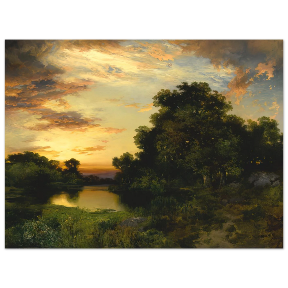 Sunset On Long Island by Thomas Moran – art poster