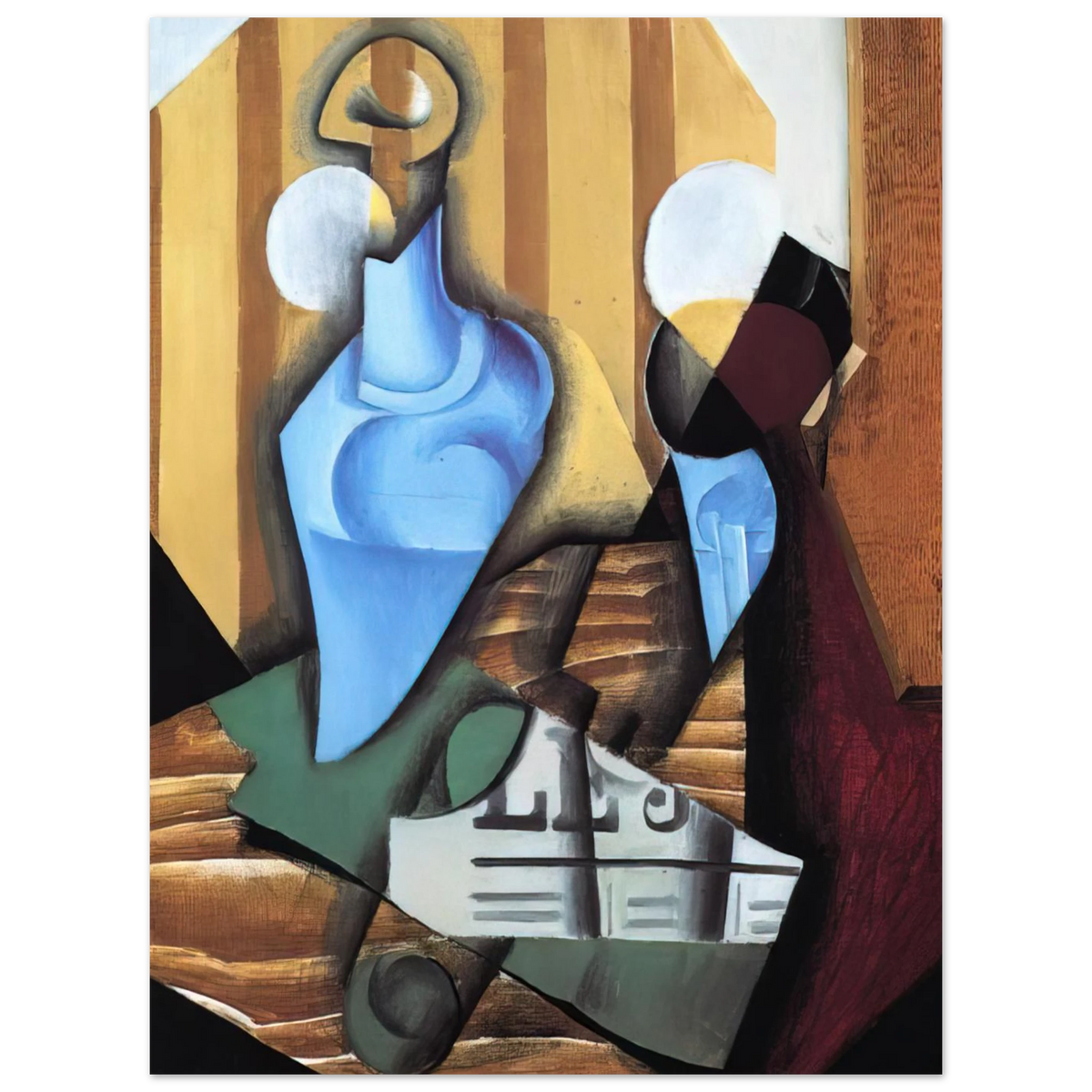 Still Life With Bottle And Glass by Juan Gris (1914) – art poster