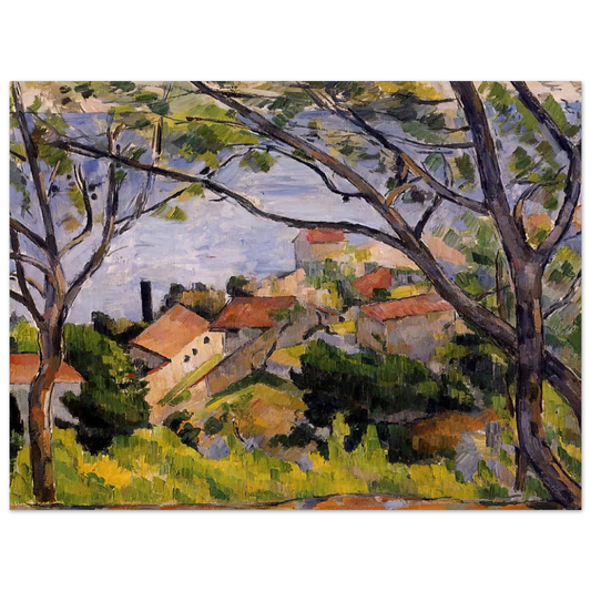 L'estaque. View Through The Trees by Paul Cézanne – art poster, view 2