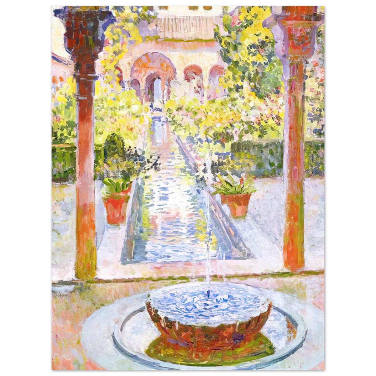 The Gardens Of Generalife In Grenada by Theo van Rysselberghe (1913) – art poster