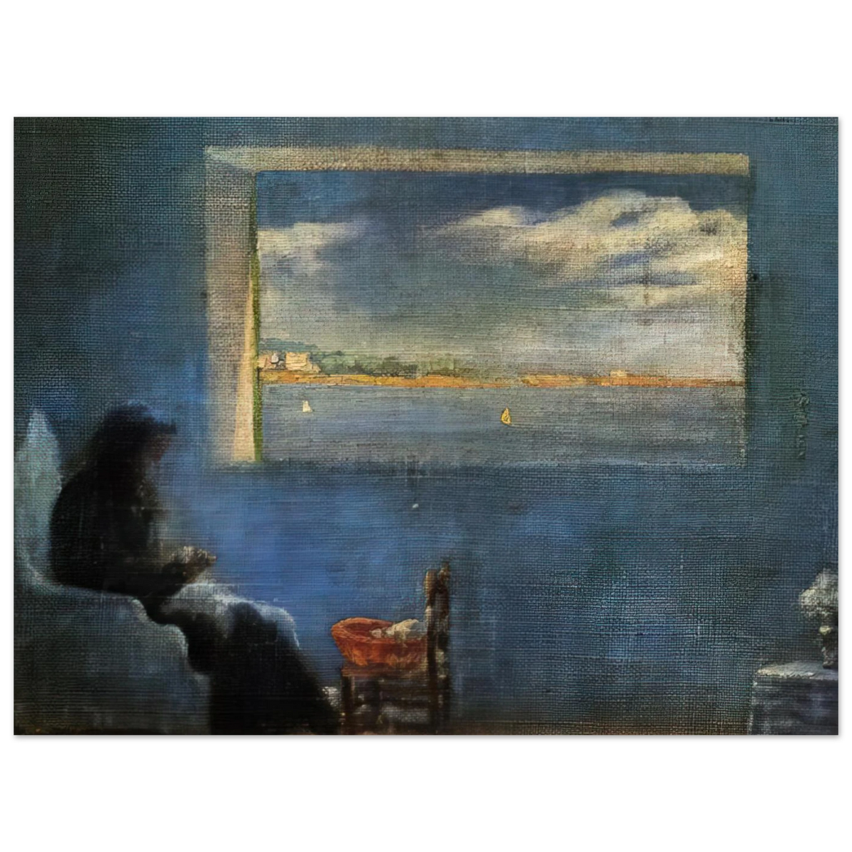 Portrait Of Grandmother Ana Sewing by Salvador Dali – art poster