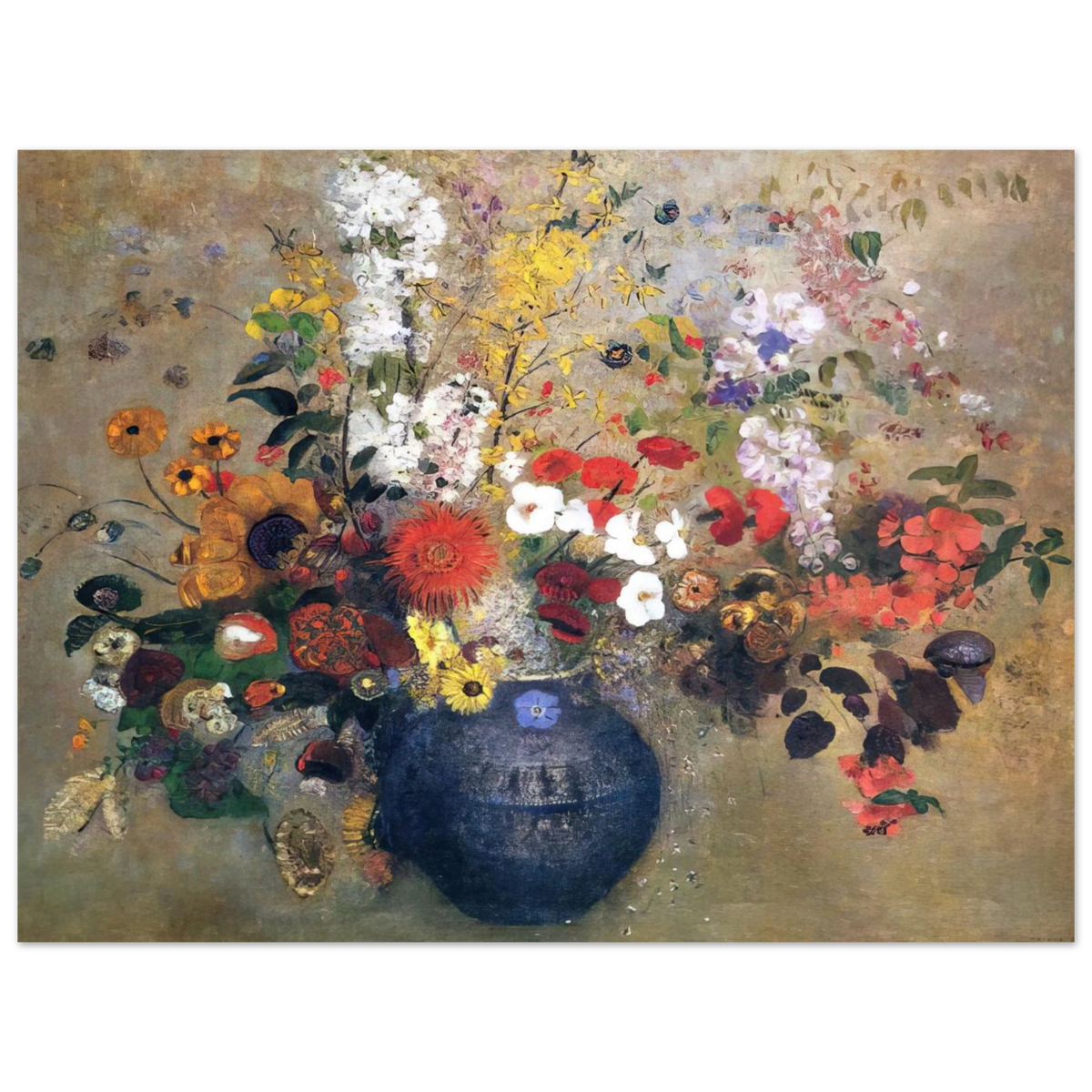Flowers by Odilon Redon (1909) – art poster