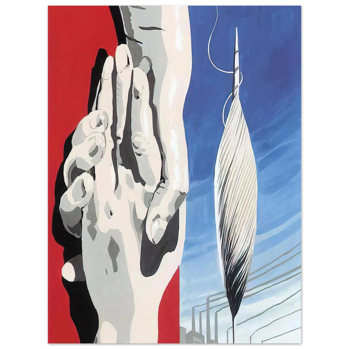 Project Of Poster The Center Of Textile Workers In Belgium 1 by René Magritte (1938) – art poster