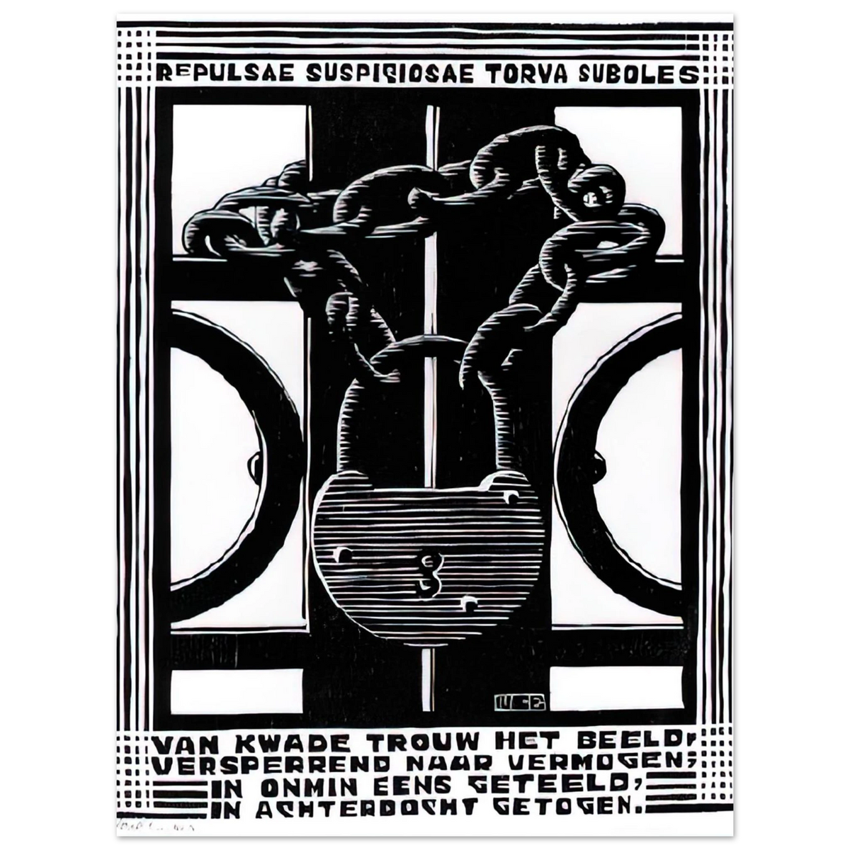 Padlock by M.C. Escher – art poster
