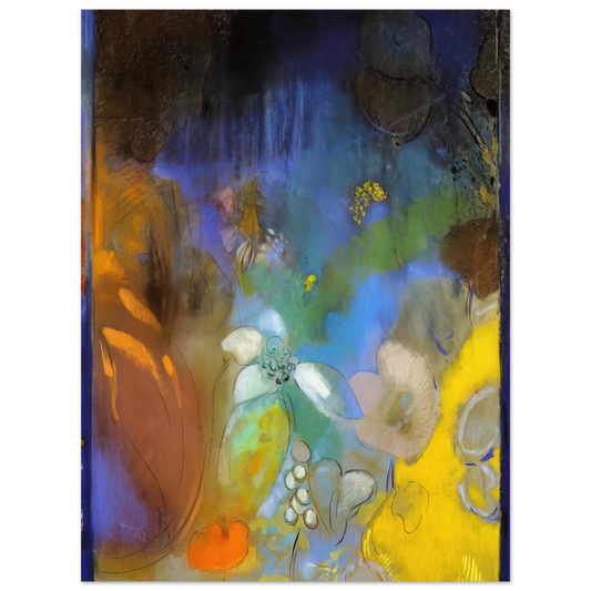 Woman In Profile With Flowers by Odilon Redon – art poster, view 2