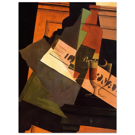 Bottle Glass And Newspaper by Juan Gris – art poster, view 2