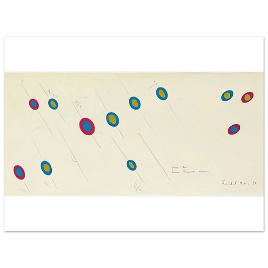 Oval Axis Cerise Turquoise Ochre by Bridget Riley (1970) – art poster, view 2