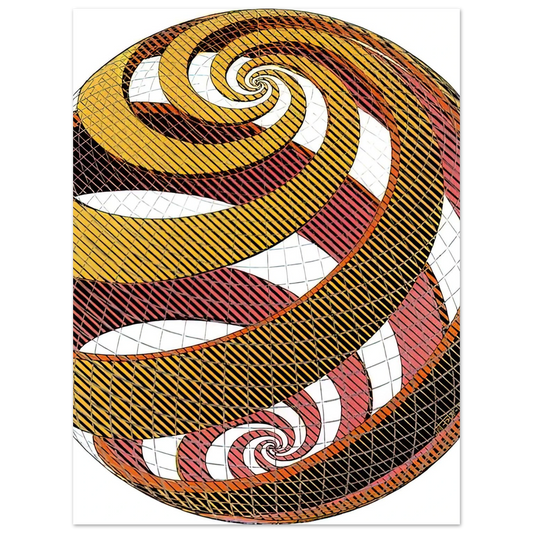 Sphere Spirals by M.C. Escher – art poster, view 2