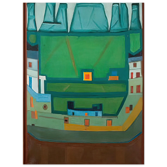 City At The Foot Of The Mountains Landscape by Jerzy Nowosielski – art poster, view 2