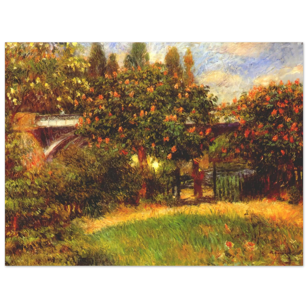 Railway Bridge At Chatou by Pierre-Auguste Renoir – art poster
