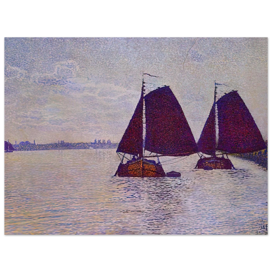 Barges On The River Scheldt by Theo van Rysselberghe (1892) – art poster, view 2