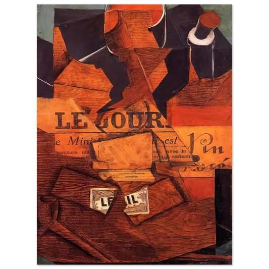Tobacco Newspaper And Bottle Of Wine by Juan Gris (1914) – art poster, view 2