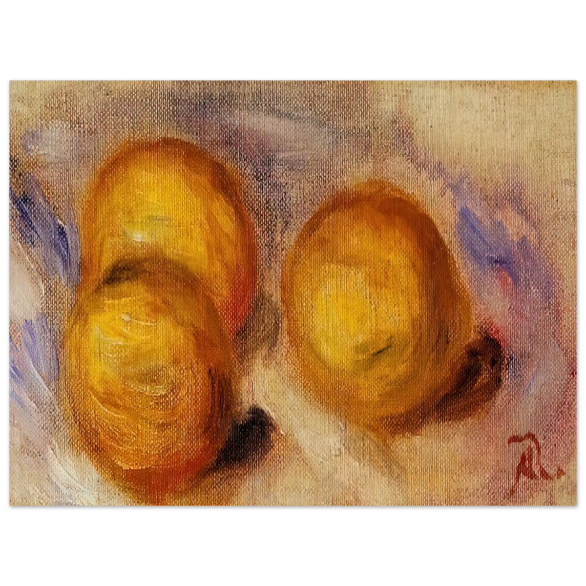 Three Lemons by Pierre-Auguste Renoir – art poster