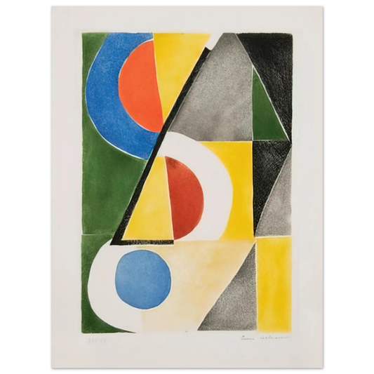 Abstract Composition With Triangles And Semicircles by Sonia Delaunay – art poster, view 2